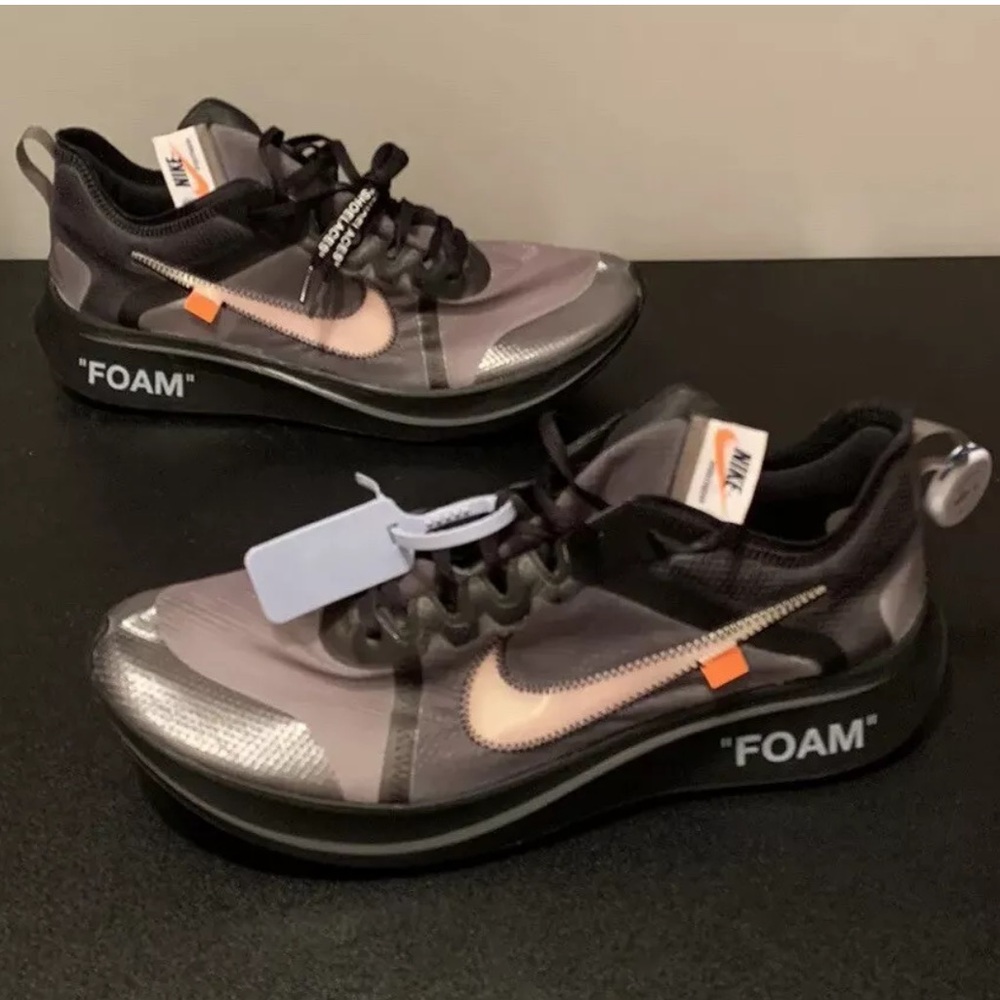 Nike Off-White Zoom Fly SP Black White Cone AJ4588-001 Men’s Size 15
